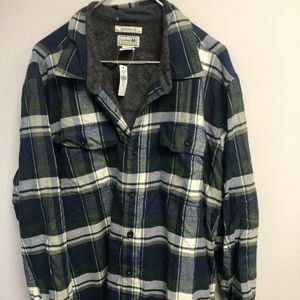 NEW LL Bean Fleece Lined Plaid Button Down • XXL